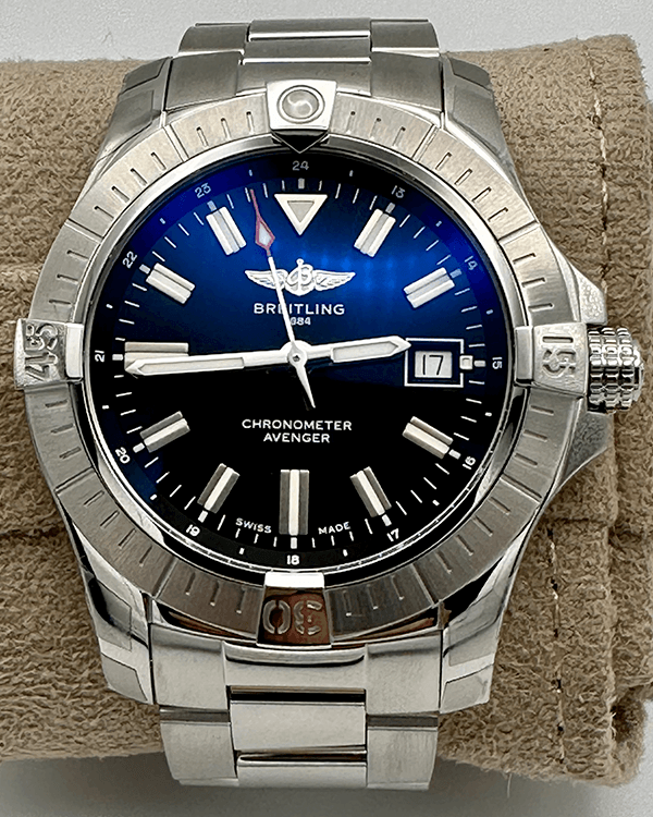 Breitling Avenger Automatic 43mm Blue Dial Silver Steel Strap Watch for Men - A17318101C1A1 Watches Breitling   