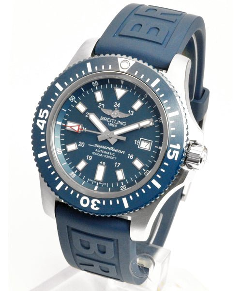 Breitling Superocean 44mm Diver Pro III Special Mariner Blue Dial Blue Rubber Strap Mens Watch - Y1739316/C959 Watches Breitling   