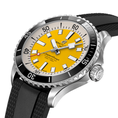 Breitling Superocean Automatic 42mm Yellow Dial Black Rubber Strap Watch for Men - A17375211/1S1 Watches Breitling   