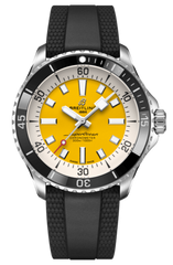 Breitling Superocean Automatic 42mm Yellow Dial Black Rubber Strap Watch for Men - A17375211/1S1 Watches Breitling   