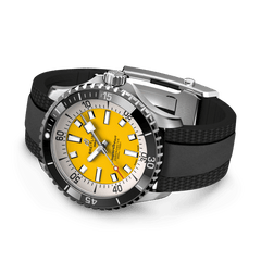 Breitling Superocean Automatic 42mm Yellow Dial Black Rubber Strap Watch for Men - A17375211/1S1 Watches Breitling   