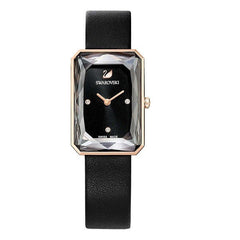 Swarovski Uptown Black Dial Black Leather Strap Watch for Women - 5547710 Watches Swarovski   