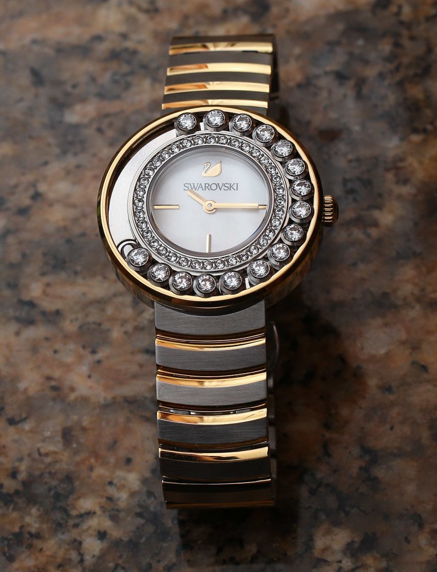 Swarovski Lovely Crystals Mother of Pearl Dial Two Tone Steel Strap Watch for Women - 1187022 Watches Swarovski   