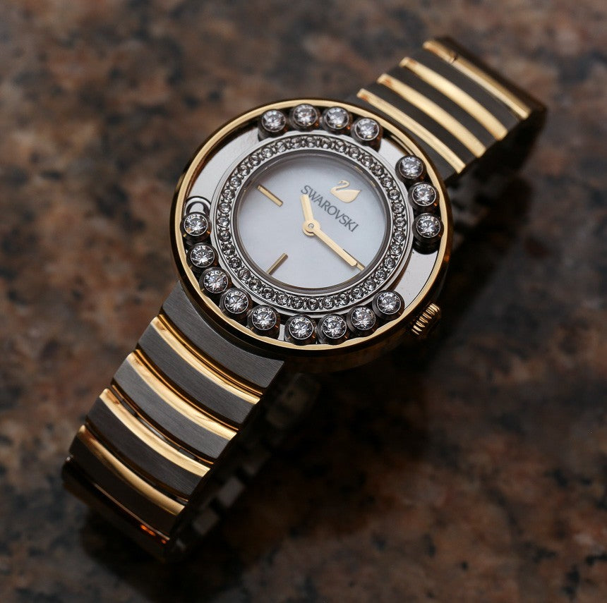 Swarovski Lovely Crystals Mother of Pearl Dial Two Tone Steel Strap Watch for Women - 1187022 Watches Swarovski   