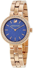 Swarovski Daytime Glittering Blue Dial Rose Gold Steel Strap Watch for Women - 5182277 Watches Swarovski   