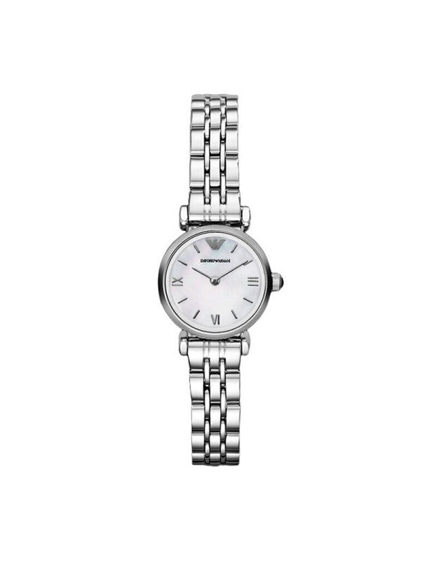 Emporio Armani Gianni White Dial Silver Stainless Steel Strap Watch For Women - AR1763 Watches Emporio Armani   