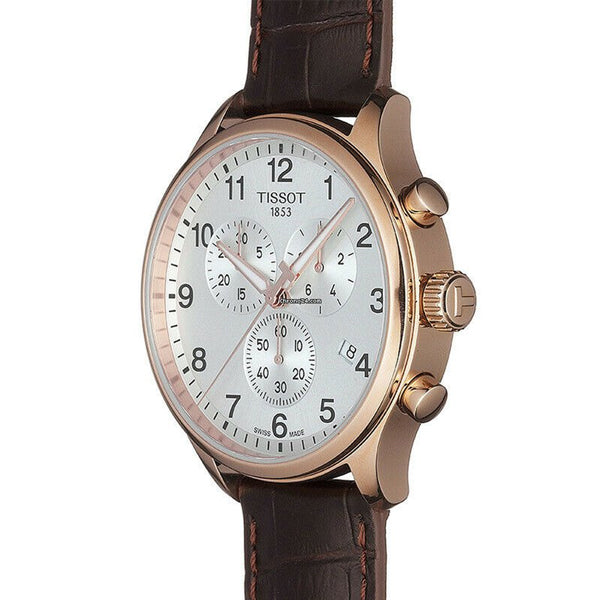 Tissot Chrono XL Classic White Dial Brown Leather Strap Watch For Men - T116.617.36.037.00 Watches Tissot   