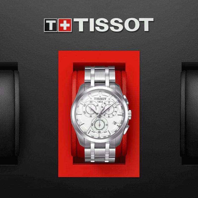 Tissot T Classic Couturier Chronograph White Stainless Steel Quartz Watch For Men - T101.617.11.031.00 Watches Tissot   