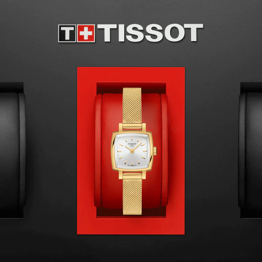 Tissot Lovely Square Gold Mesh Bracelet Watch For Women - T058.109.33.031.00 Watches Tissot   