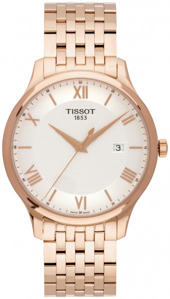 Tissot T Classic Tradition White Dial Rose Gold Stainless Steel Strap Watch For Women - T063.610.33.038.00 Watches Tissot   