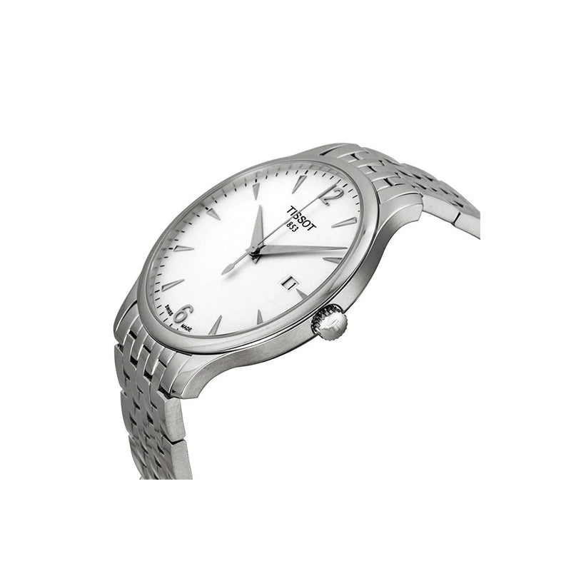 Tissot T Classic Tradition White Dial Silver Steel Strap Watch For Men - T063.610.11.037.00 Watches Tissot   