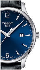 Tissot T Classic Tradition Blue Dial Black Leather Strap Watch For Men - T063.610.16.047.00 Watches Tissot   