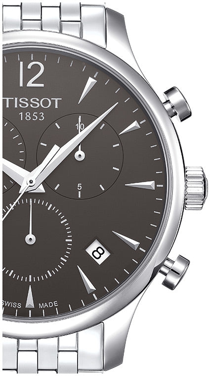 Tissot T Classic Tradition Chronograph Black Dial Silver Mesh Bracelet Watch For Men - T063.617.11.067.00 Watches Tissot   