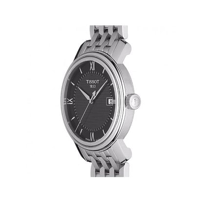 Tissot T Classic Bridgeport Black Dial Silver Steel Strap Watch For Men - T097.410.11.058.00 Watches Tissot   