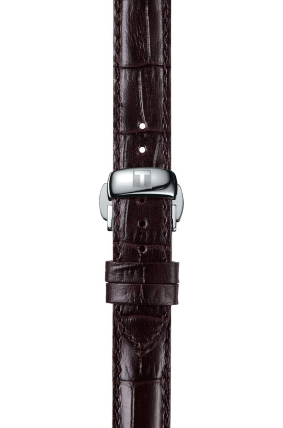 Tissot Bridgeport Lady Silver Dial Brown Leather Strap Watch For Women - T097.010.26.118.00 Watches Tissot   