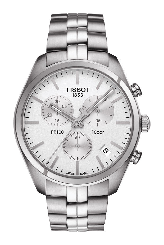 Tissot T Classic Couturier Chronograph White Stainless Steel Quartz Watch For Men - T101.617.11.031.00 Watches Tissot   