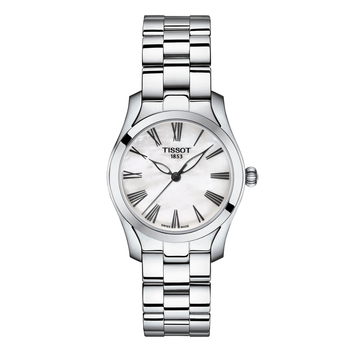 Tissot T Wave T Lady Mother of Pearl Dial Silver Steel Strap Watch For Women - T112.210.11.113.00 Watches Tissot   