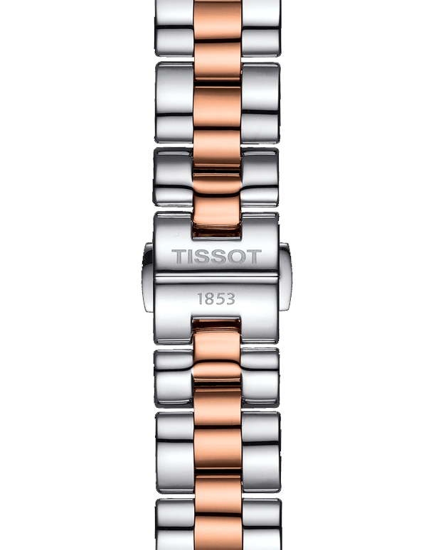 Tissot T Wave Mother of Pearl Dial Two Tone Stainless Steel Strap Watch For Women - T112.210.22.113.01 Watches Tissot   
