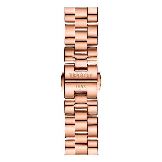 Tissot T Wave Black Dial Rose Gold Steel Strap Watch For Women - T112.210.33.051.00 Watches Tissot   