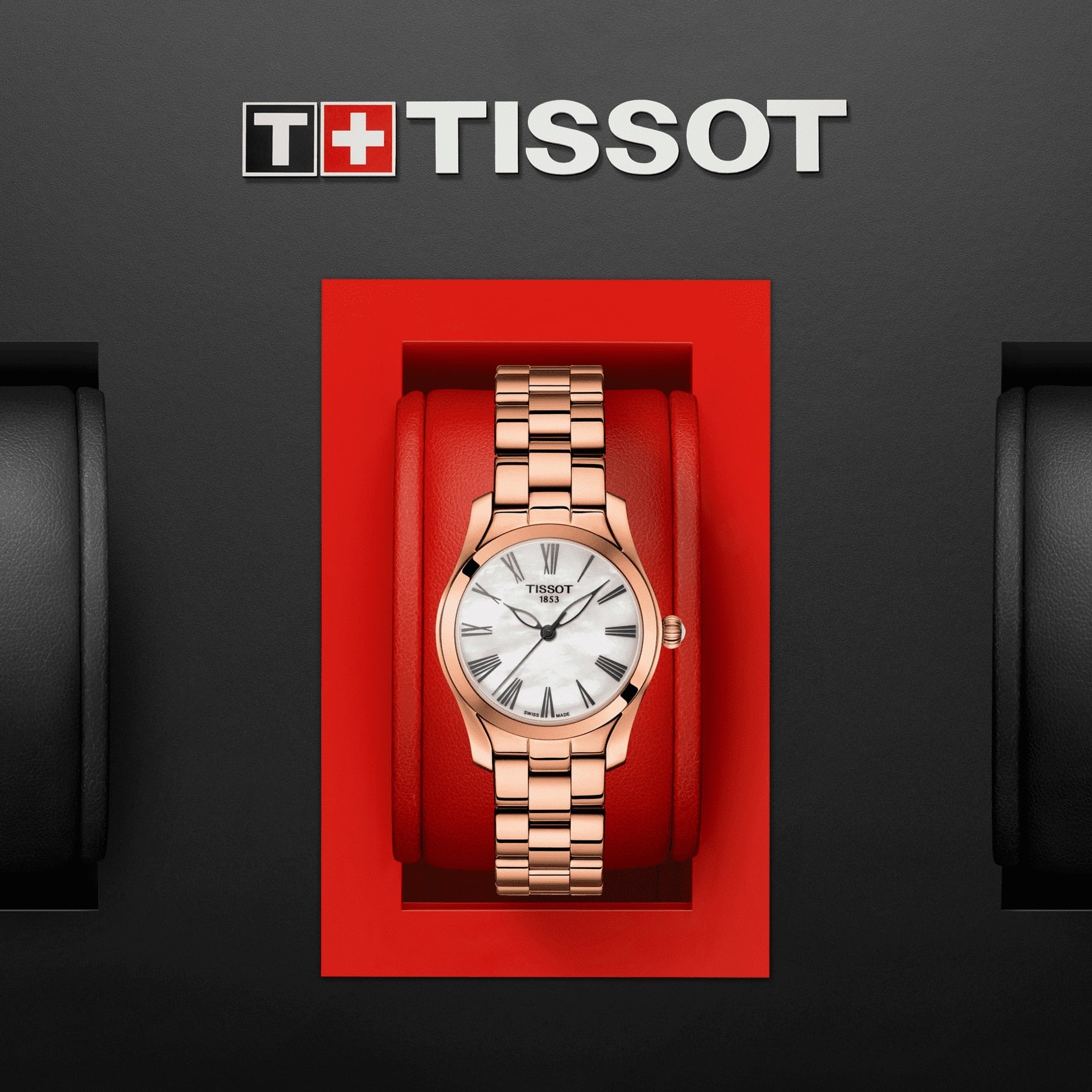 Tissot T Wave Mother of Pearl Dial Rose Gold Stainless Steel Watch For Women - T112.210.33.113.00 Watches Tissot   