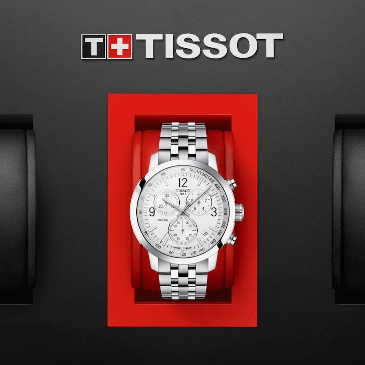 Tissot T Sport PRC 200 Chronograph White Dial Silver Steel Strap Watch For Men - T114.417.11.037.00 Watches Tissot   