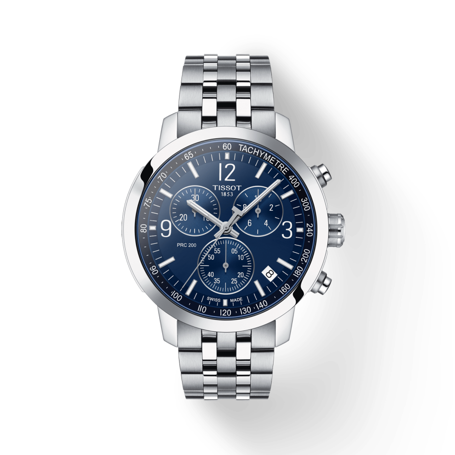 Tissot PRC 200 Chronograph Quartz Blue Dial Stainless Steel Watch For Men - T114.417.11.047.00 Watches Tissot   