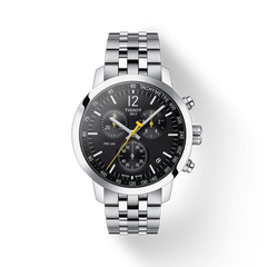 Tissot PRC 200 Chronograph Black Dial Silver Stainless Steel Watch For Men - T114.417.11.057.00 Watches Tissot   