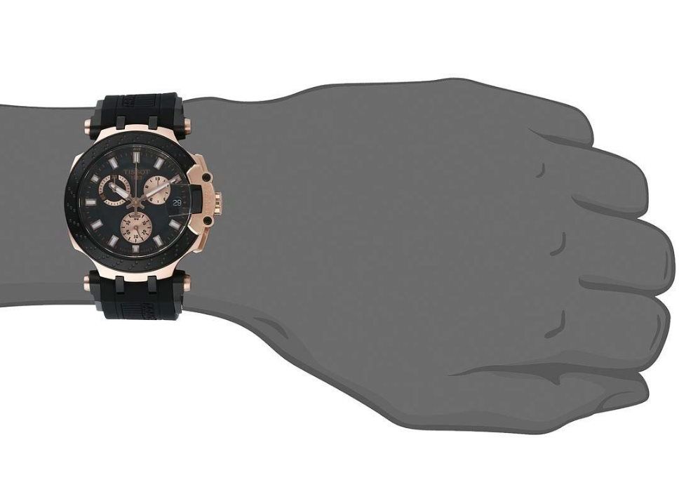 Tissot T Race Quartz Chronograph Black Dial Silicon Strap Watch For Men - T115.417.37.051.00 Watches Tissot   