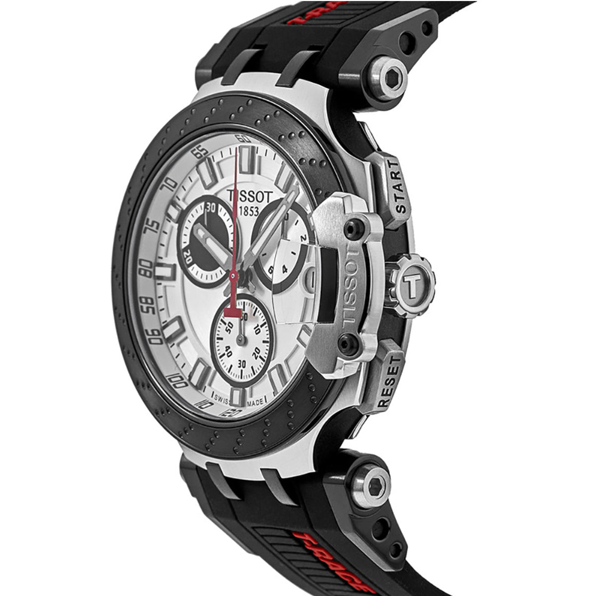 Tissot T Race Chronograph White Dial Black Silicon Strap Watch For Men - T115.417.27.011.00 Watches Tissot   