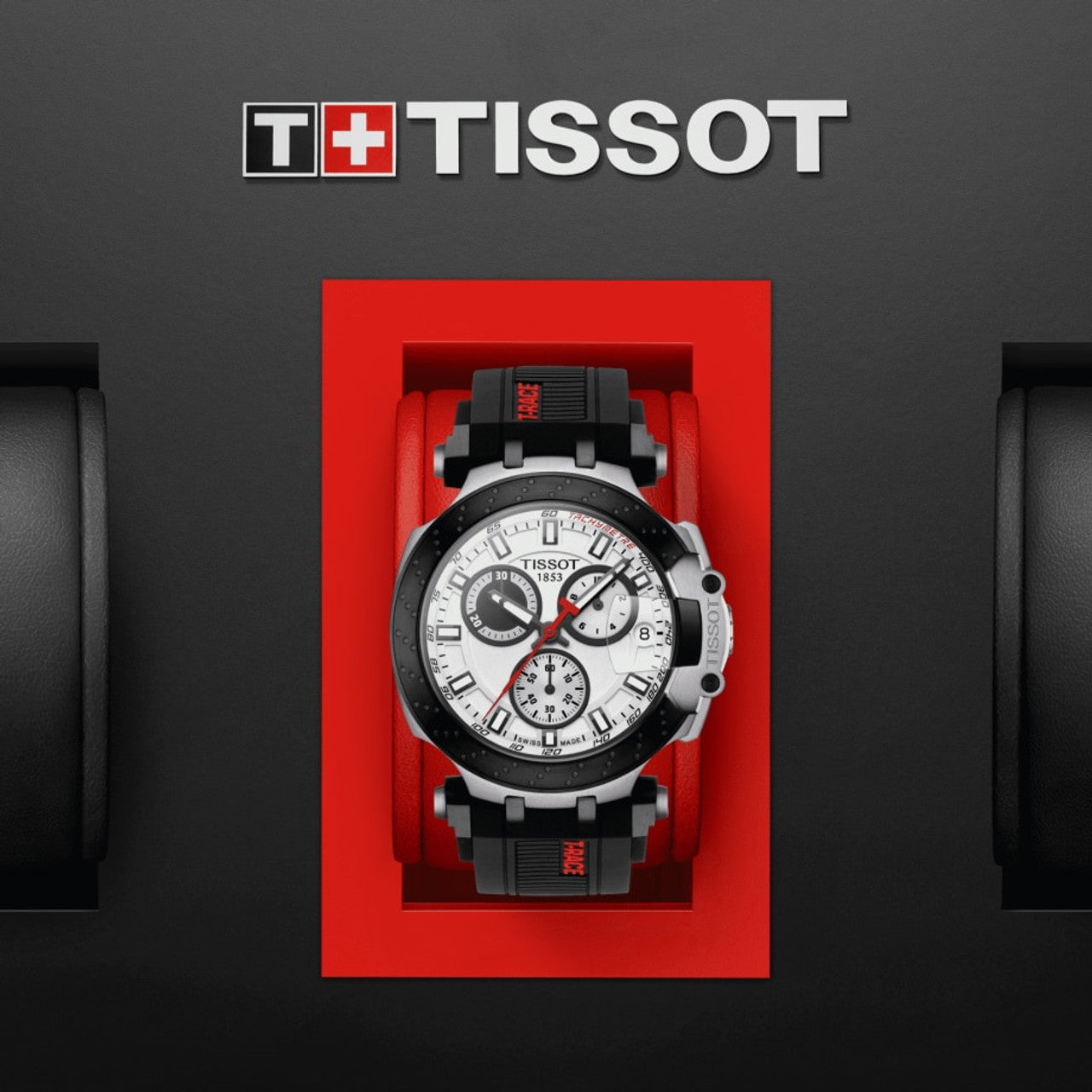 Tissot T Race Chronograph White Dial Black Silicon Strap Watch For Men - T115.417.27.011.00 Watches Tissot   