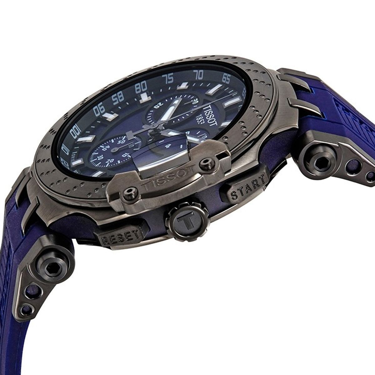 Tissot T Race Chronograph 42mm Blue Dial Blue Silicon Strap Watch For Men - T115.417.37.041.00 Watches Tissot   
