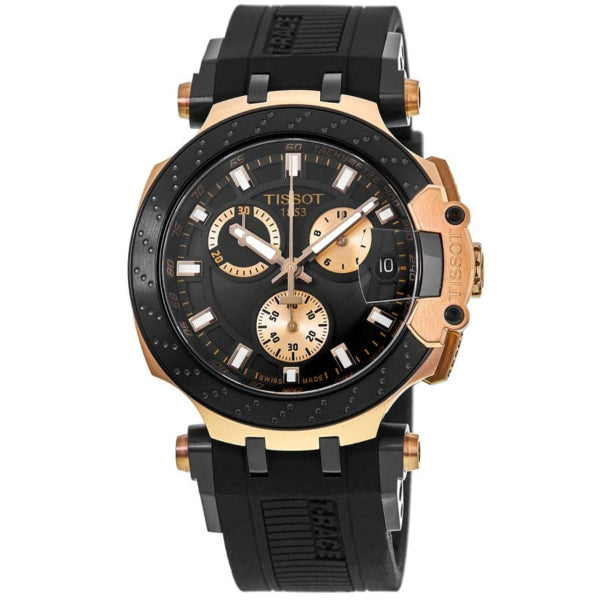 Tissot T Race Quartz Chronograph Black Dial Silicon Strap Watch For Men - T115.417.37.051.00 Watches Tissot   