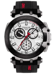 Tissot T Race Chronograph White Dial Black Silicon Strap Watch For Men - T115.417.27.011.00 Watches Tissot   