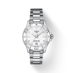 Tissot Seastar 1000 Lady Quartz 36mm White Dial Stainless Steel Strap Unisex Watch - T120.210.11.011.00 Watches Tissot   