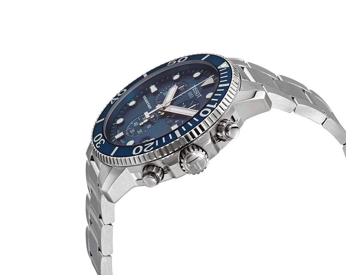 Tissot Seaster 1000 Chronograph Blue Dial Silver Stainless Steel Strap Watch For Men - T120.417.11.041.00 Watches Tissot   