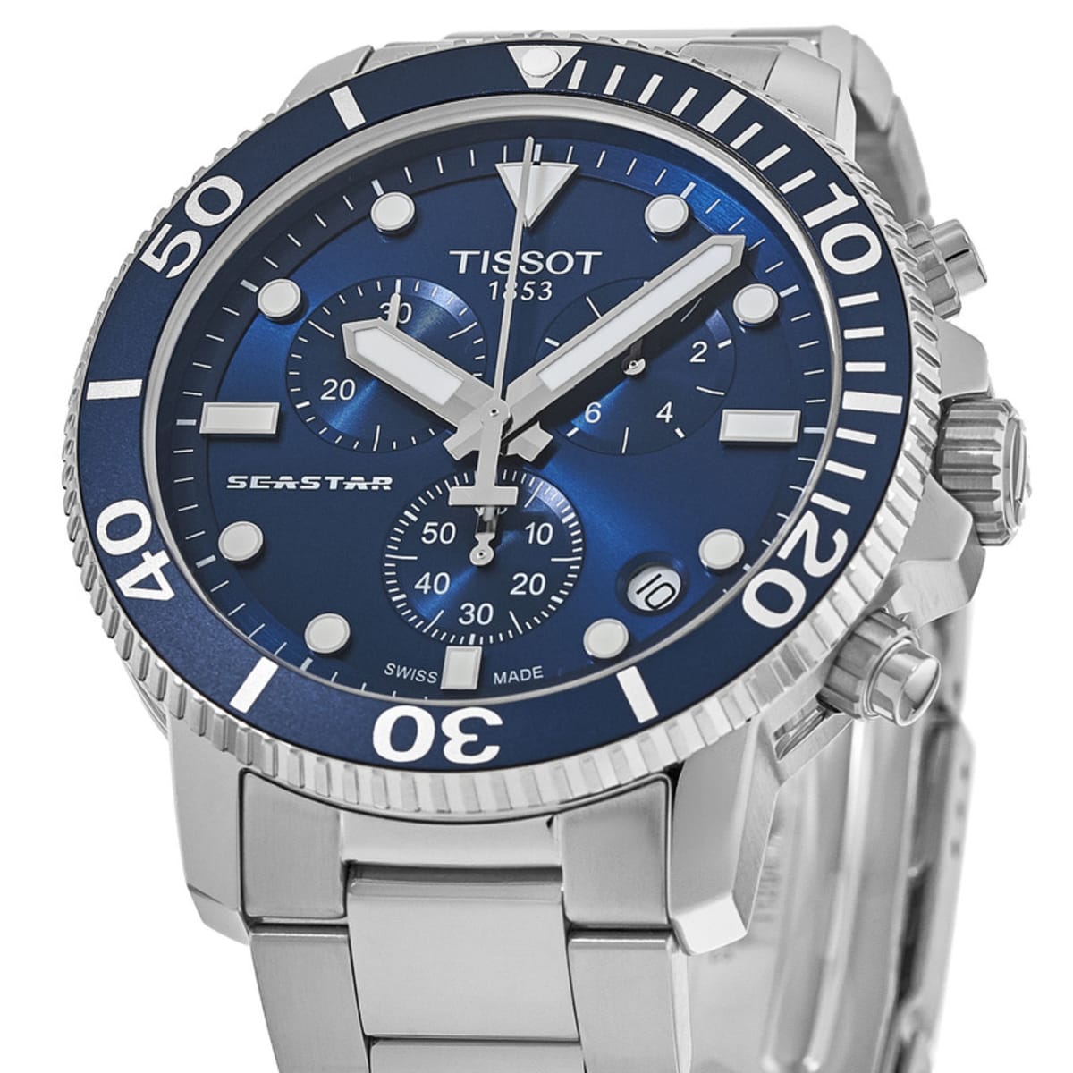 Tissot Seaster 1000 Chronograph Blue Dial Silver Stainless Steel Strap Watch For Men - T120.417.11.041.00 Watches Tissot   