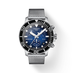 Tissot Seaster 1000 Chronograph Blue Dial Silver Mesh Bracelet Watch For Men - T120.417.11.041.02 Watches Tissot   