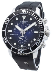 Tissot Seastar 1000 Chronograph Blue Dial Black Rubber Strap Watch For Men - T120.417.17.041.00 Watches Tissot   