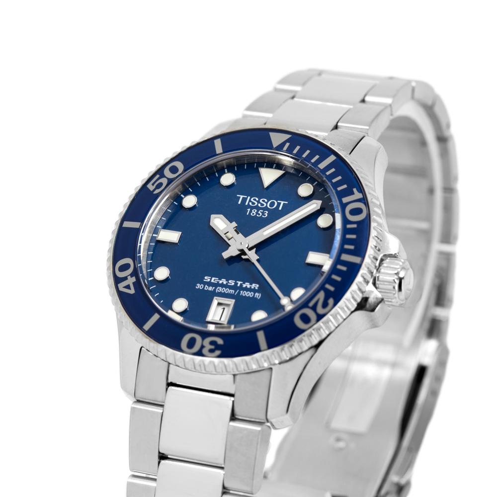 Tissot Seastar 1000 Lady Blue Dial Silver Stainless Steel Watch For Women - T120.210.11.041.00 Watches Tissot   