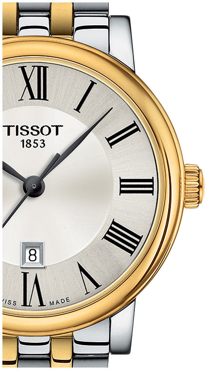 Tissot T Classic Carson Premium White Dial Two Tone Steel Strap Lady Watch For Women - T122.210.22.033.00 Watches Tissot   