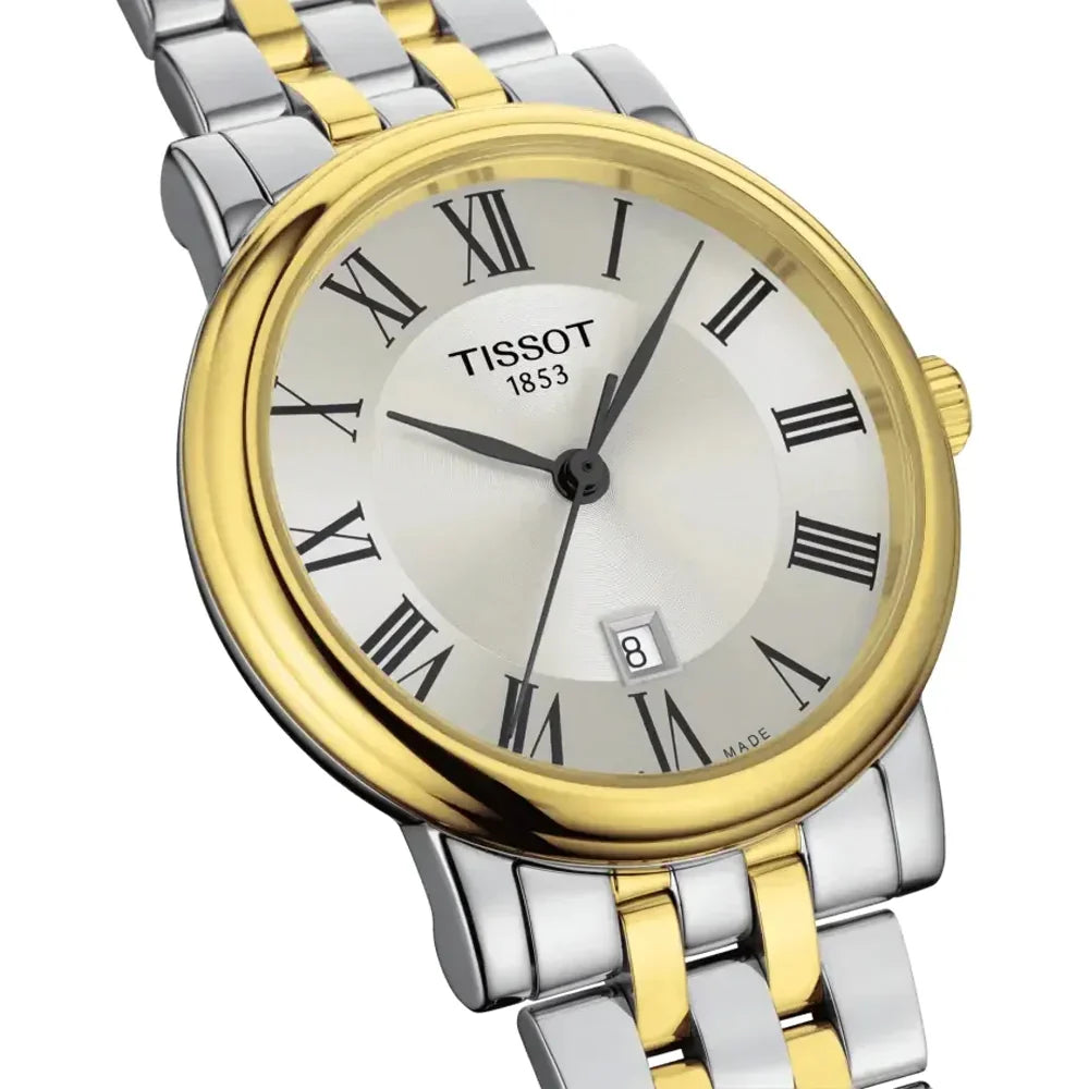 Tissot T Classic Carson Premium White Dial Two Tone Steel Strap Lady Watch For Women - T122.210.22.033.00 Watches Tissot   