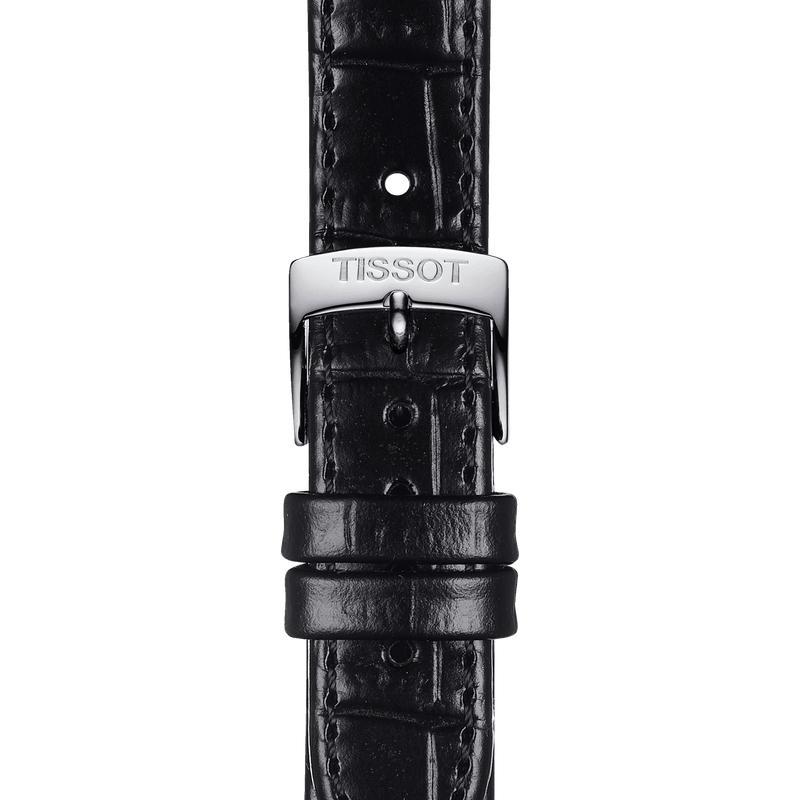 Tissot Carson Premium Lady Silver Dial Black Leather Strap Watch For Women - T122.210.16.033.00 Watches Tissot   