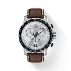 Tissot Supersport Chrono Silver Dial Brown Leather Strap Watch for Men - T125.617.16.031.00 Watches Tissot   