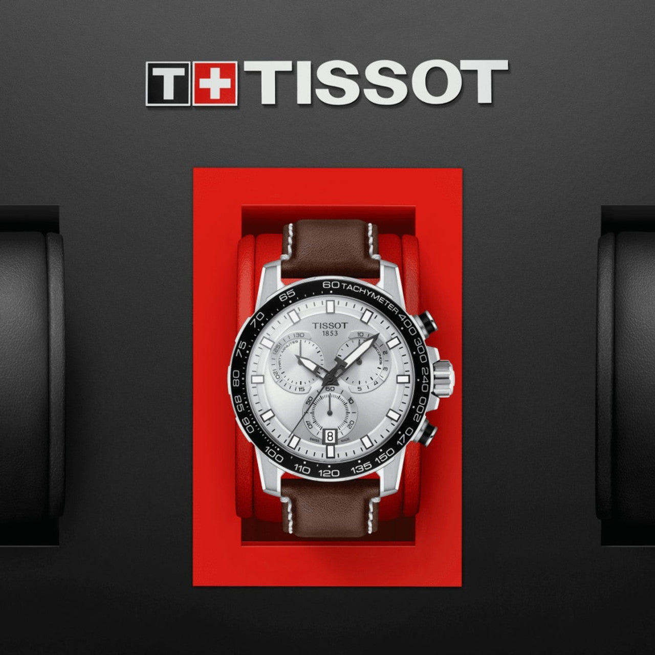 Tissot Supersport Chrono Silver Dial Brown Leather Strap Watch for Men - T125.617.16.031.00 Watches Tissot   