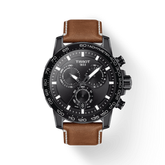 Tissot Supersport Chrono Black Dial Brown Leather Strap Watch for Men - T125.617.36.051.01 Watches Tissot   