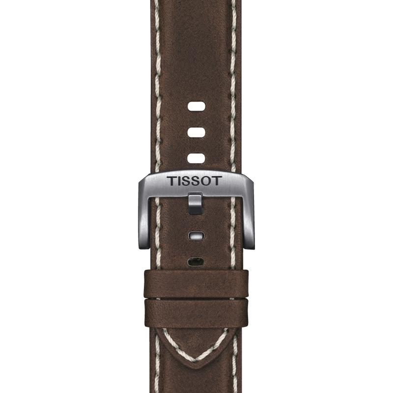 Tissot Supersport Chrono Silver Dial Brown Leather Strap Watch for Men - T125.617.16.031.00 Watches Tissot   