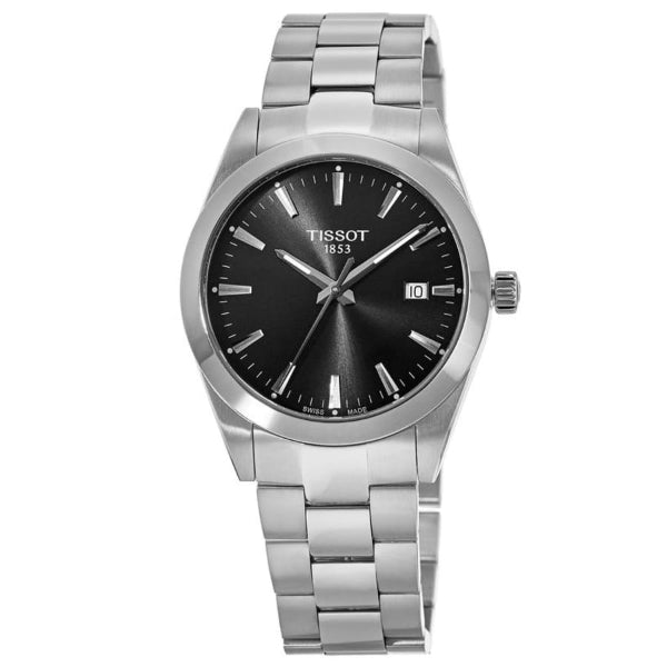 Tissot Gentleman Black Dial Silver Steel Strap Watch For Men - T127.410.11.051.00 Watches Tissot   