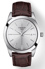 Tissot Gentlemen Silver Dial Brown Leather Strap Watch for Men - T127.410.16.031.01 Watches Tissot   