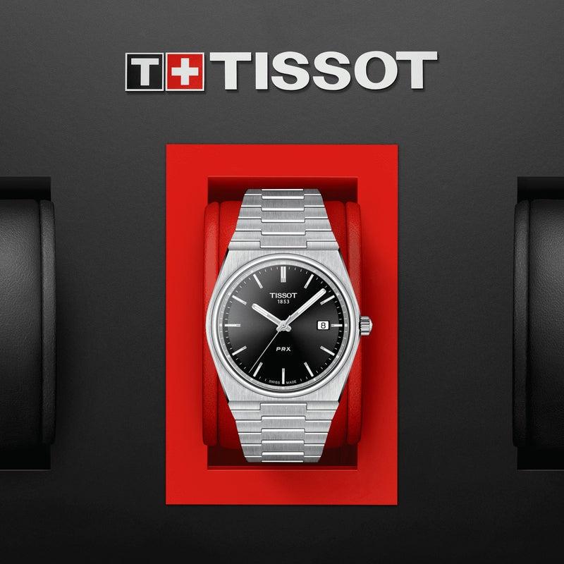 Tissot PRX Quartz Stainless Steel Black Dial Watch For Men - T137.410.11.051.00 Watches Tissot   