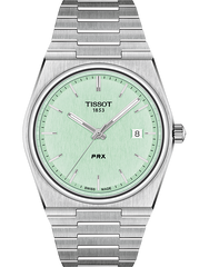 Tissot PRX Quartz Light Green Dial Stainless Steel Strap Watch for Men - T137.410.11.091.01 Watches Tissot   